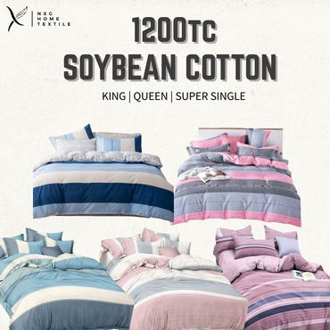 NXG SoyBean Cotton 1200tc Comforter Set - Stripe Series